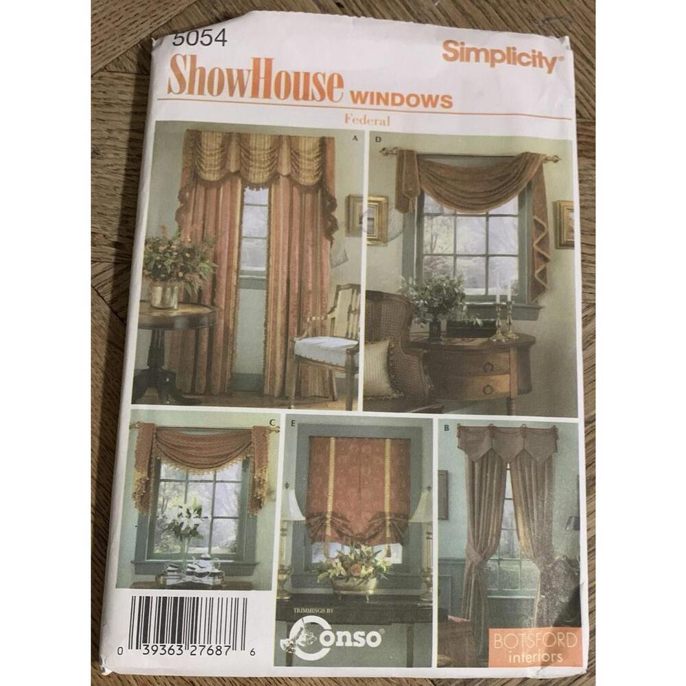 Simplicity 5054 ShowHouse Window Treatments NEW Sewing Pattern Uncut